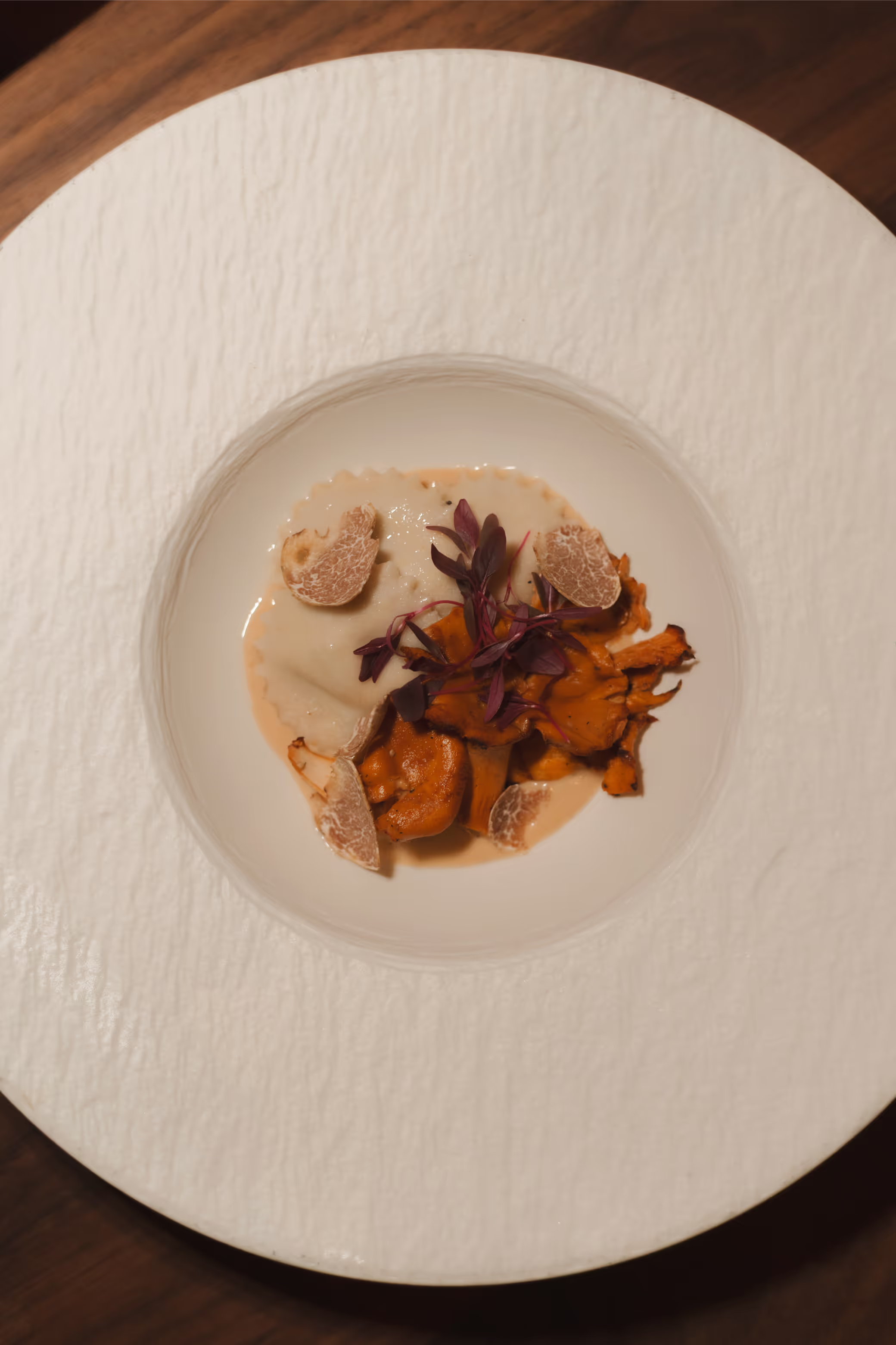 Plant-based pasta with white truffle at Avelo in Toronto, photographed by Jasmine Tam